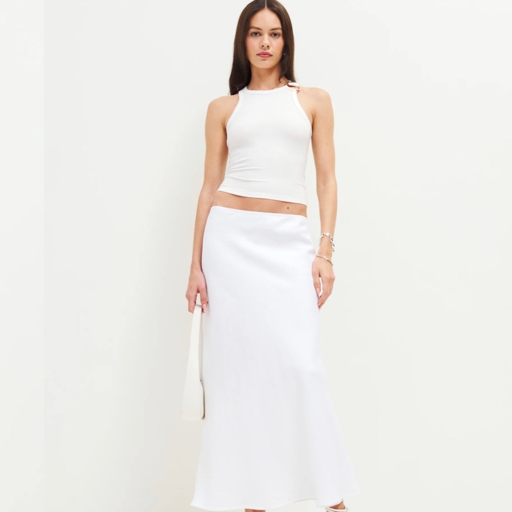 Reformation Eddis White Knit Top size XL NWT